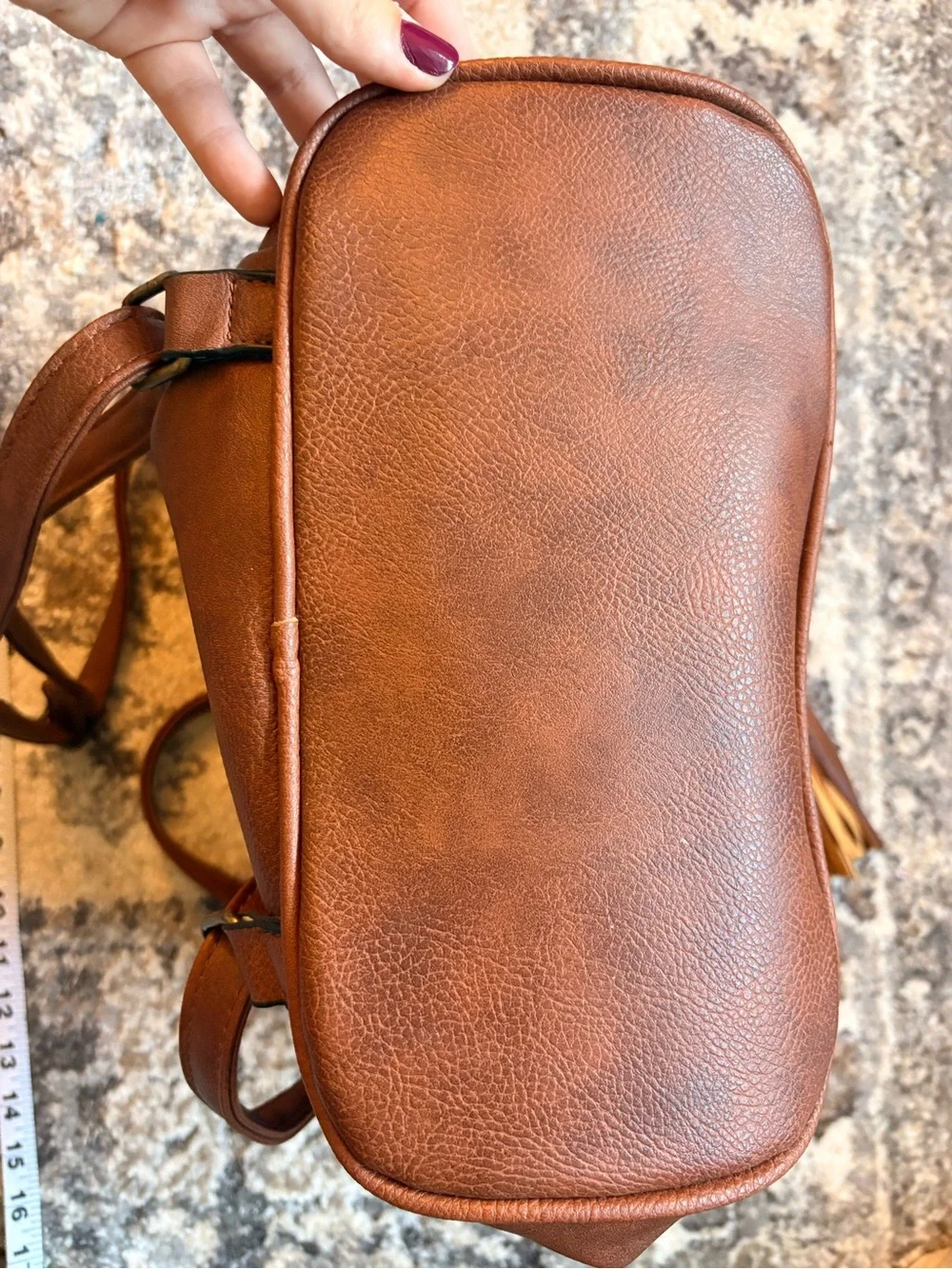 Brown Leather Tassel Backpack - Women Bags